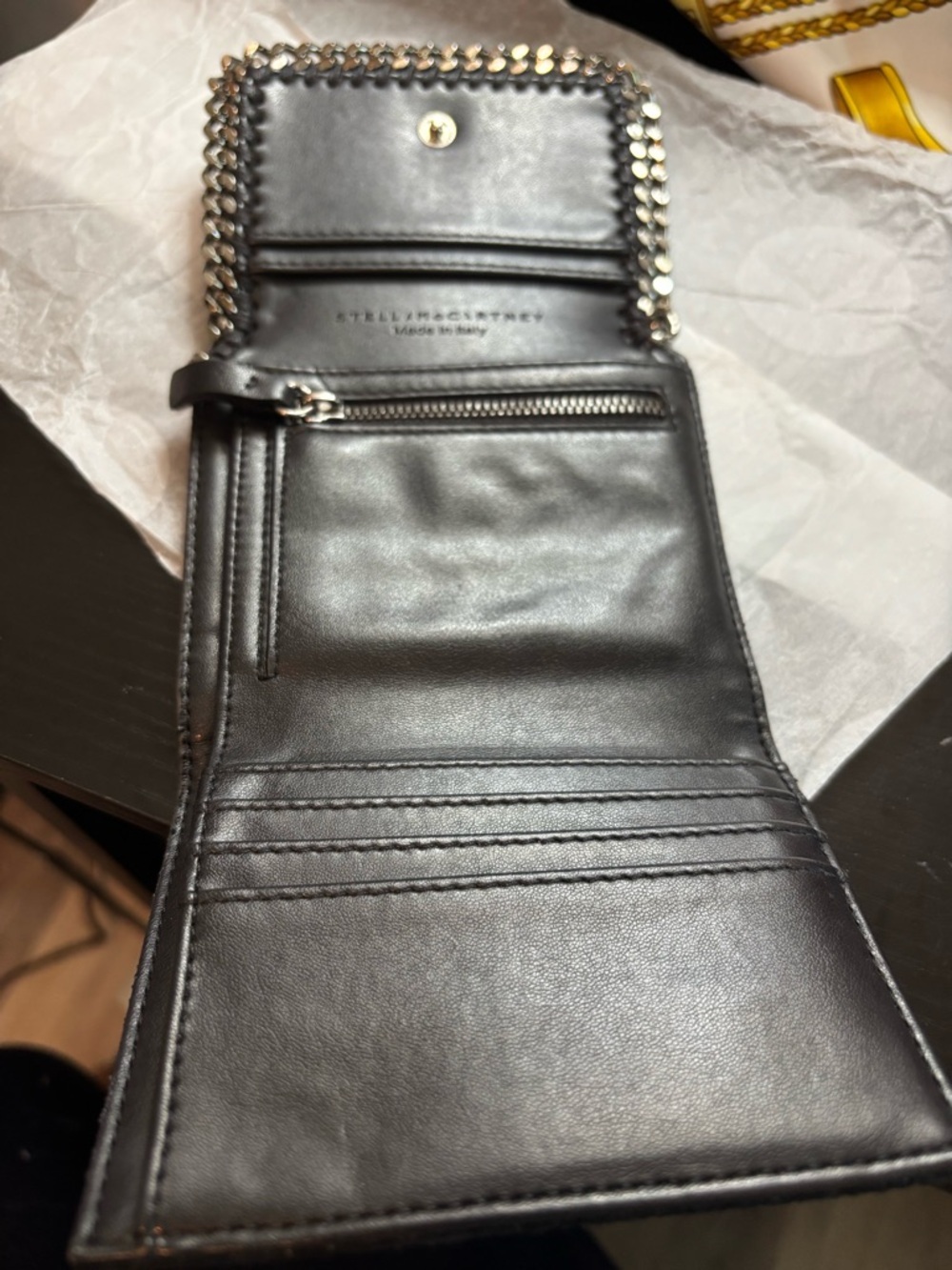 PRISTINE Stella McCartney Falabella Small Flap Wallet - Black - FULL SET - Picture 7 of 13